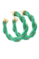 Green Wired Raffia Hoops - Case Collection Clothing