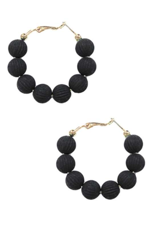 Black Textured Hoops - Case Collection Clothing