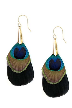 Black Feather Earrings - Case Collection Clothing