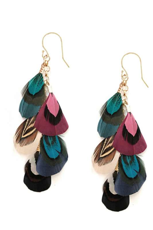
            
                Load image into Gallery viewer, Multi Feather Earrings - Case Collection Clothing
            
        