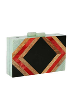 Diamond Pattern Acrylic Marble Clutch - Case Collection Clothing
