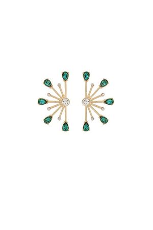 Crystal Spike Earrings | Emerald - Case Collection Clothing