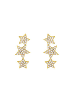 Triple Star Pave Earrings - Case Collection Clothing