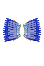 Blue Sequin Wing Earrings - Case Collection Clothing