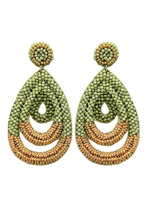 
            
                Load image into Gallery viewer, Olive Teardrop Earrings - Case Collection Clothing
            
        