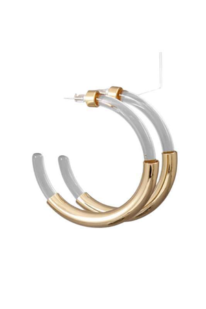 Acrylic + Gold Hoops - Case Collection Clothing