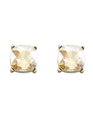 
            
                Load image into Gallery viewer, Square Faceted Studs | Champagne - Case Collection Clothing
            
        