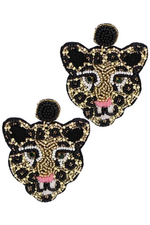 Jaguar Seed Bead Earrings - Case Collection Clothing