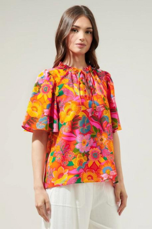 Harbor Floral Print Top - Case Collection Clothing