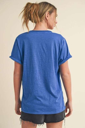Zoey V-Neck Top | Cobalt - Case Collection Clothing