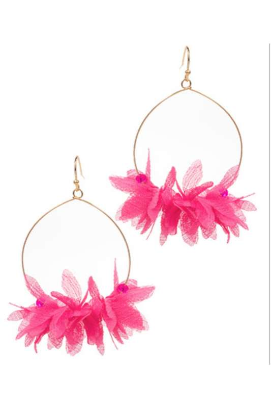 Fuchsia Fabric Earrings - Case Collection Clothing