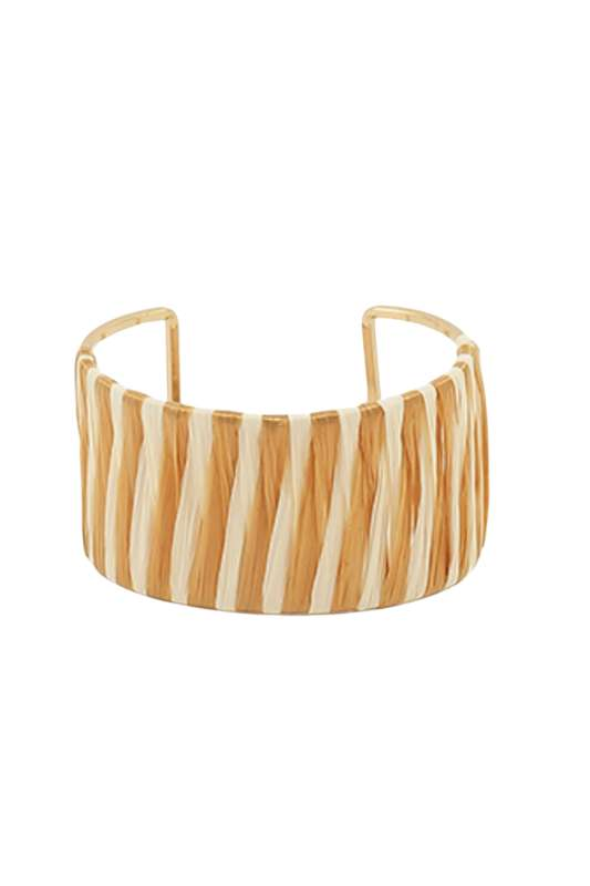 Gold Raffia Cuff Bracelet - Case Collection Clothing