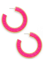 Hot Pink Threaded Hoops - Case Collection Clothing