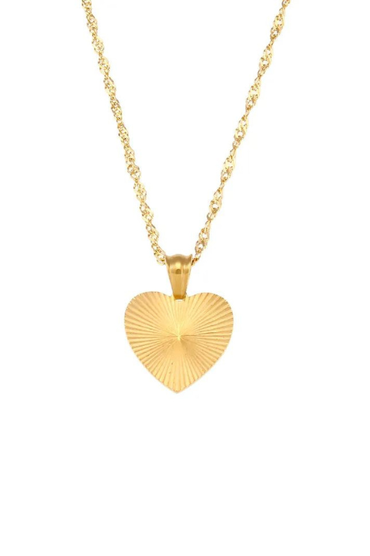 Striped Heart Necklace - Case Collection Clothing