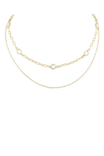 Bezel CZ Layered Necklace - Case Collection Clothing