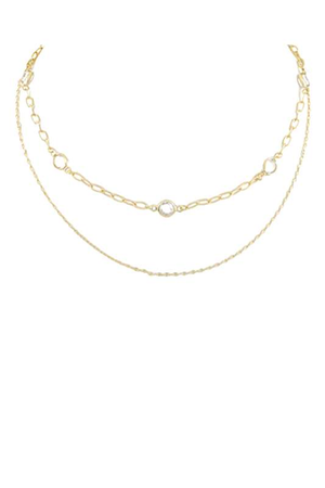 Bezel CZ Layered Necklace - Case Collection Clothing