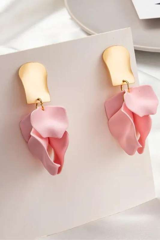 Pink Petal Drop Earrings - Case Collection Clothing