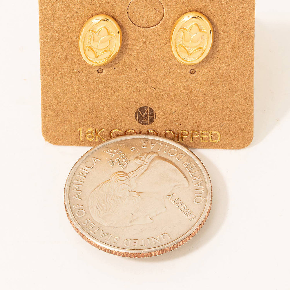 Mini Tulip Coin Stud Earrings: G - Case Collection Clothing