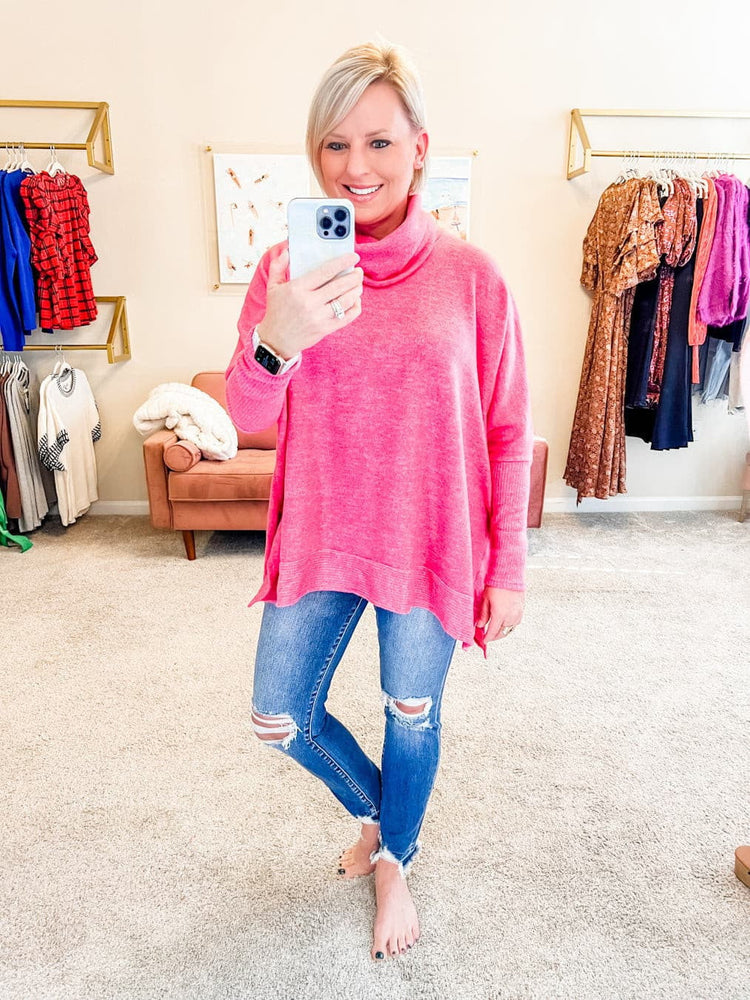 Flounce Sweater | Hot Pink - Case Collection Clothing
