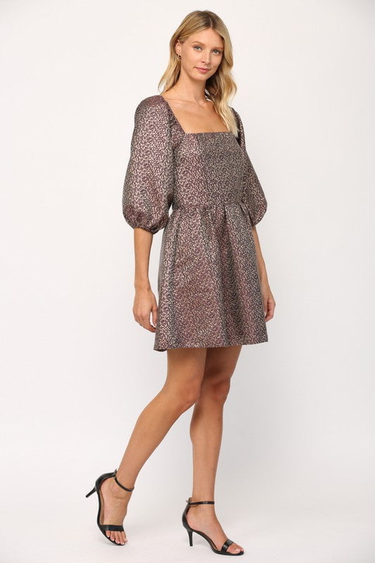 Lurex Jacquard Mini Dress - Case Collection Clothing