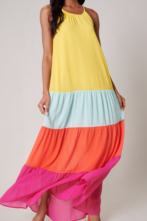 Summer Rays Color Block Maxi Dress - Case Collection Clothing