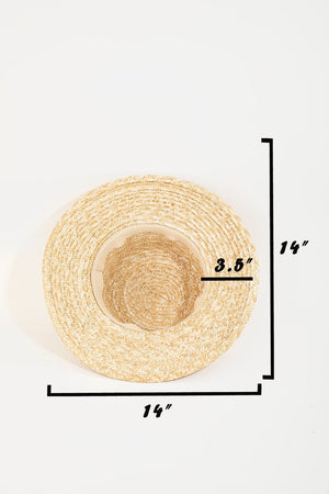 Fame Strap Wide Brim Straw Hat - Case Collection Clothing