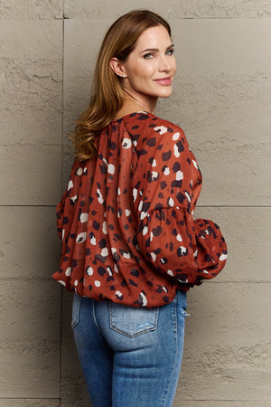 
            
                Load image into Gallery viewer, Hailey &amp;amp; Co Come See Me Spotted Printed Chiffon Blouse - Case Collection Clothing
            
        