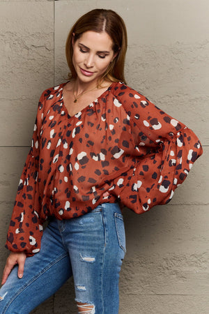 
            
                Load image into Gallery viewer, Hailey &amp;amp; Co Come See Me Spotted Printed Chiffon Blouse - Case Collection Clothing
            
        