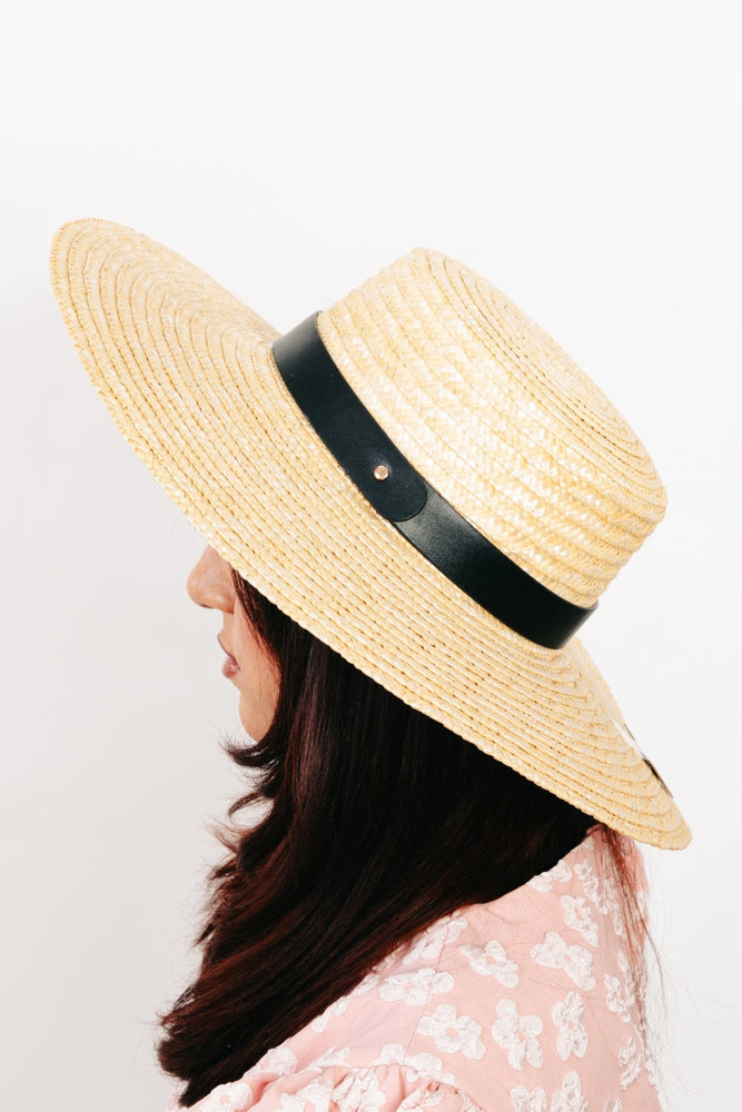 Fame Flat Brim Straw Weave Hat - Case Collection Clothing