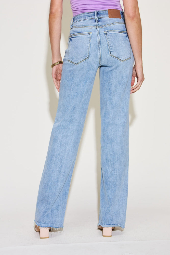 Judy Blue Full Size V Front Waistband Straight Jeans - Case Collection Clothing
