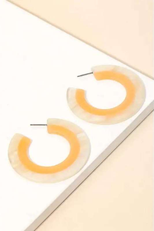 Peach Acetate Hoops - Case Collection Clothing
