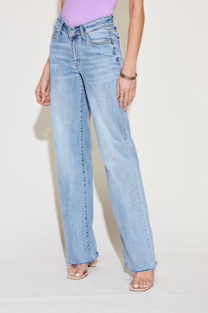 Judy Blue Full Size V Front Waistband Straight Jeans - Case Collection Clothing